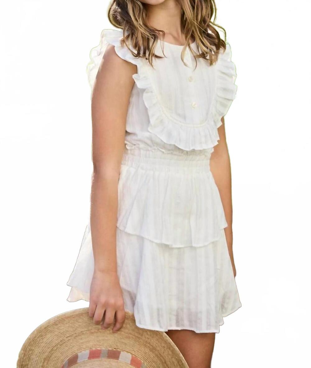 NEW PLEAT jane dress in white/ gold